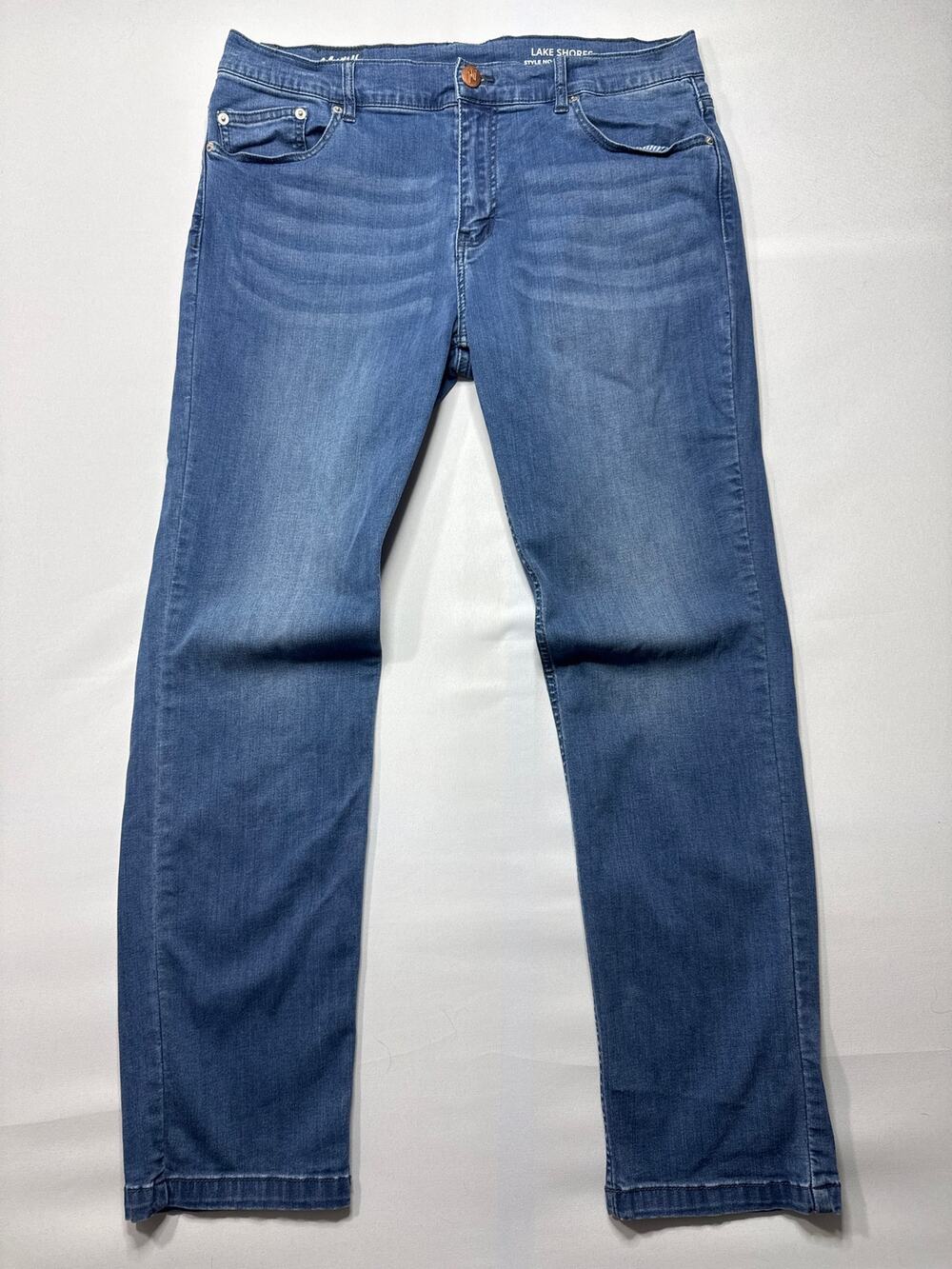 Mugsy Jeans Men's Lake Shores Straight Stretch Blue Jeans - Size 36x30 (34x29.5)